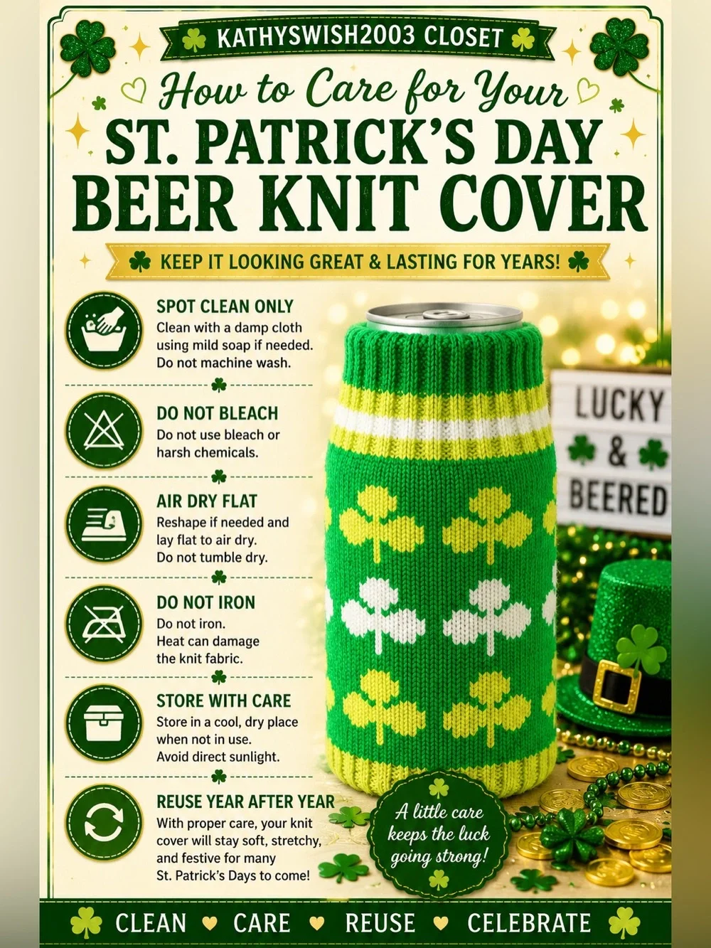 Drink Knit Cover to Celebrate St Patrick’s Day